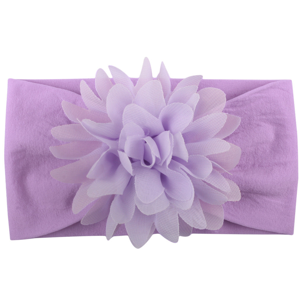 Sweet Chiffon Flower Baby Hairband - Super Soft, No-Mark Nylon Headdress for Princess Girls, 0-36 Months