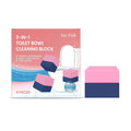 Four toilet cleaning blocks for three-in-one cistern bowl and rim cleaning