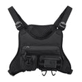 Oxford cloth chest bag with vest design in black, gray, or blue for outdoor sports