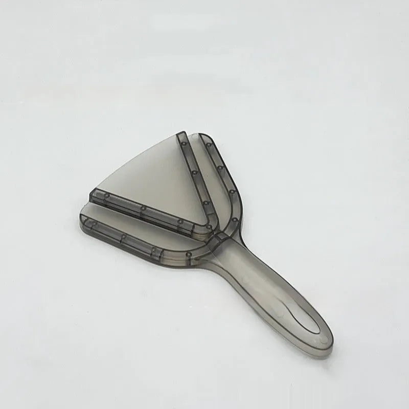 Red adjustable telescopic can opener and bottle opener made of ABS plastic on a plain background.