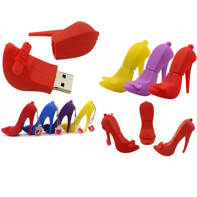 Red PVC USB 2.0 flash drive with retractable connector and 16GB capacity on white background
