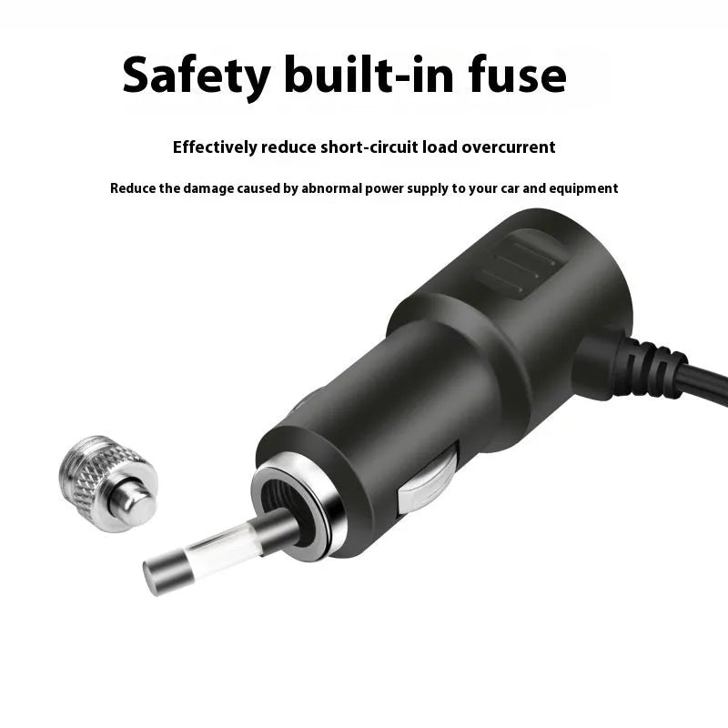 Car-mounted multi-function fast charging universal cigarette lighter with dual USB ports QC and PD support, 120W output