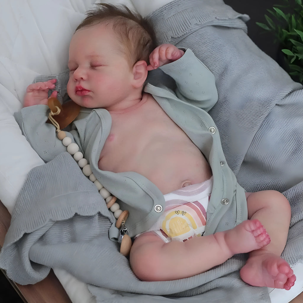 19-inch reborn Loulou silicone baby doll 49cm height realistic detail