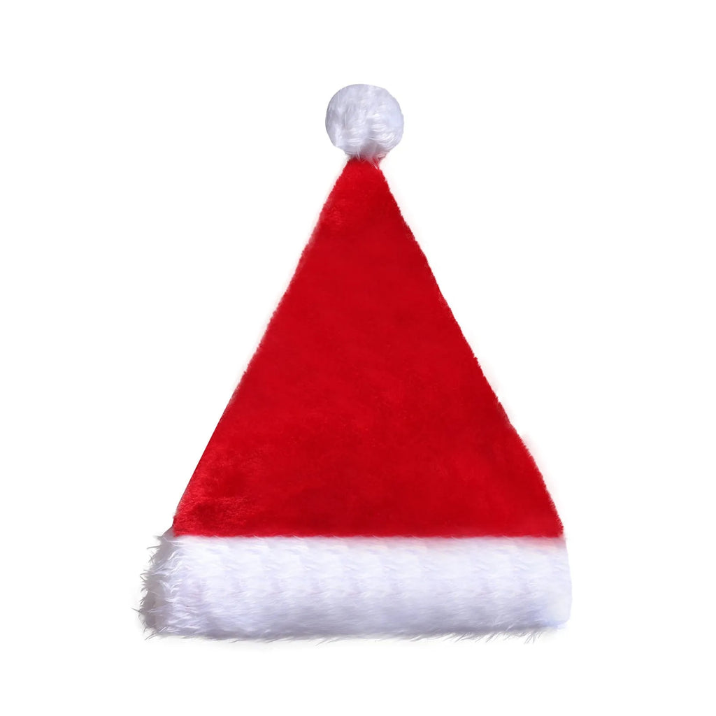 Red and white LED light up Santa hat with multicolour lights and pom-pom