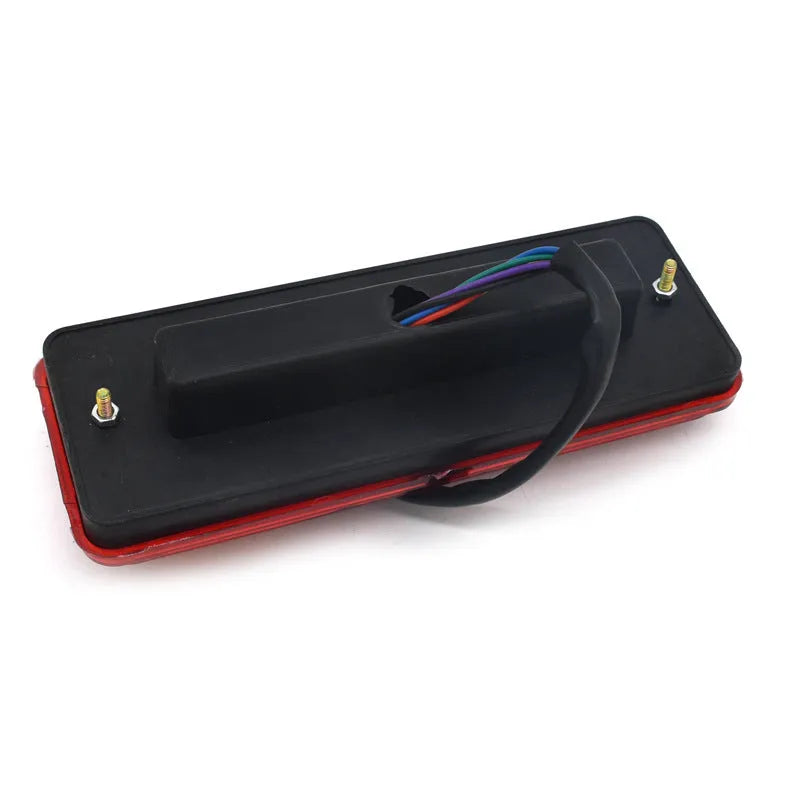 Black semi-closed taillight for electric tricycles, showing 200mm width and 70mm height.