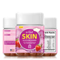 Bottle of private label skin whitening gummies with glutathione and collagen ingredients