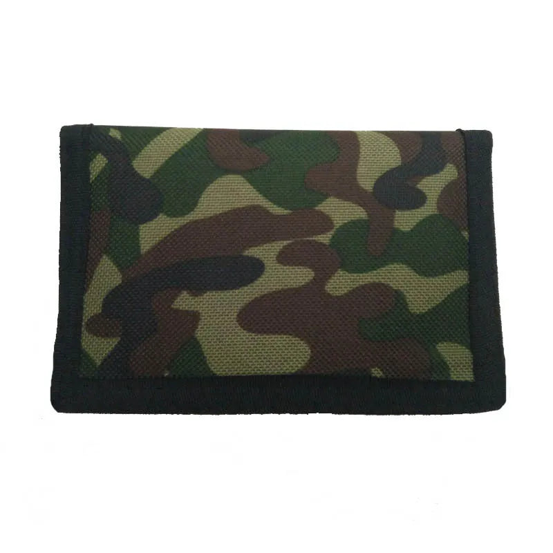 Short style camouflage cloth bank card purse with polyester lining and USB interface