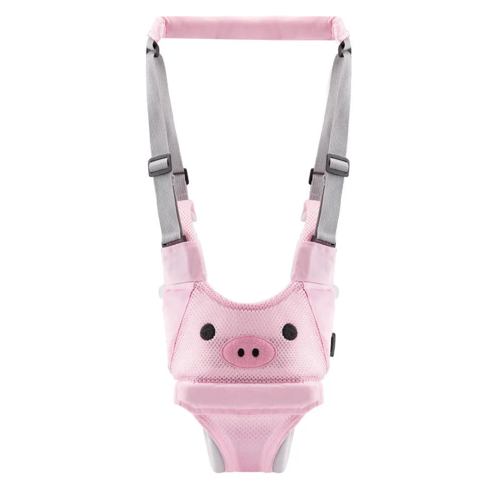 Cotton baby walking harness belt in blue colour with adjustable straps for toddler walking assistance