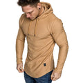 Men hoodie sweatshirt, casual long sleeve slim fit pullover, cotton blend solid colour, available in white, green, black, dark grey, khaki, sizes M to 3XL