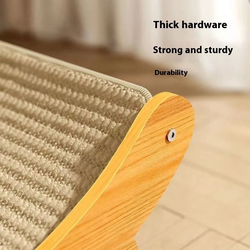 Sisal cat scratch board with replaceable blanket cover in pastoral style