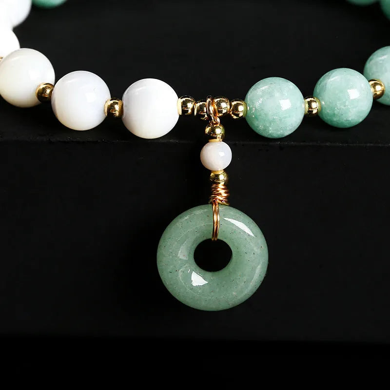 Natural Burma jade safety buckle bracelet blue copper 8mm for women
