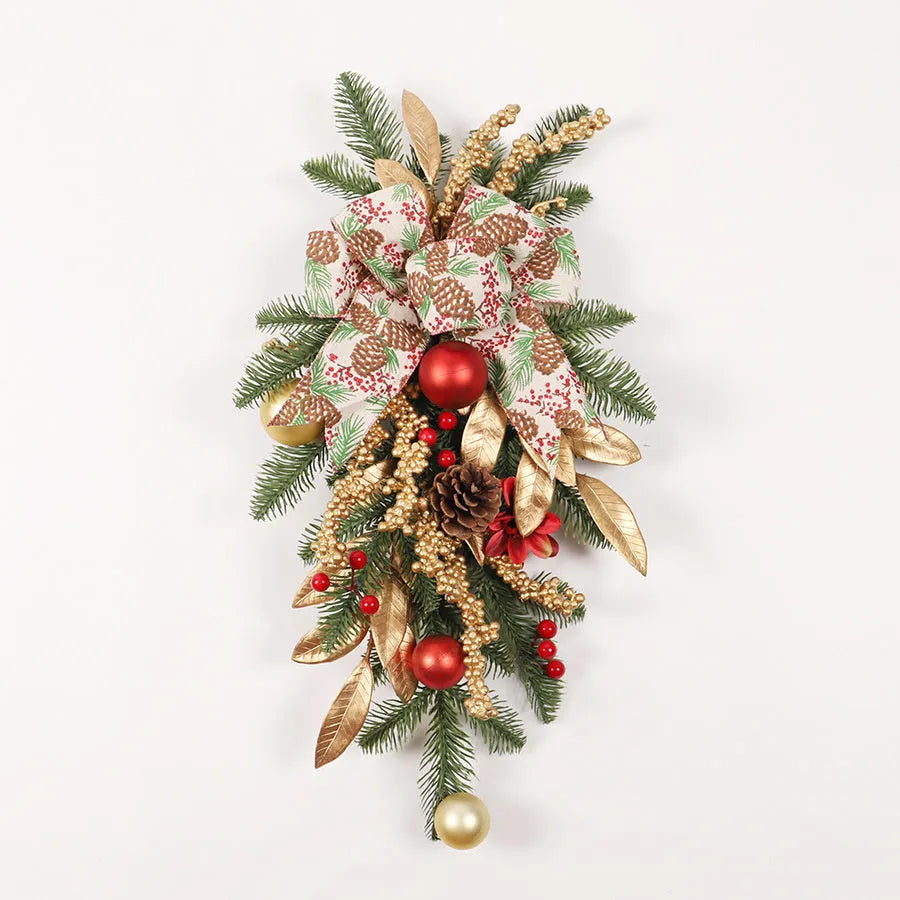 American country style plastic Christmas garland decoration in one of four hanging styles