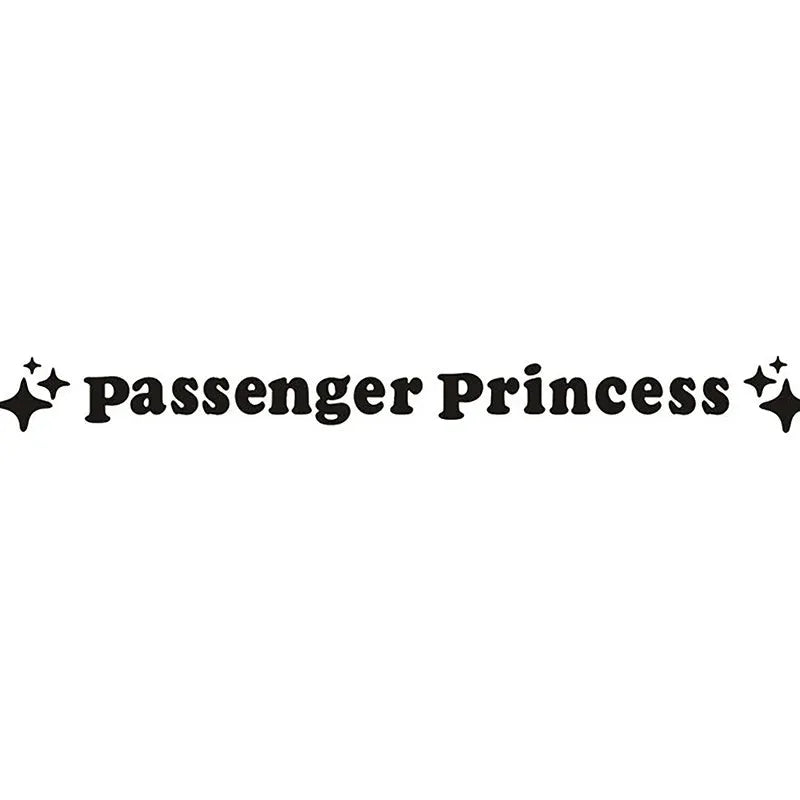 Passenger Princess text on a 12.5cm reflective vinyl car decoration sticker