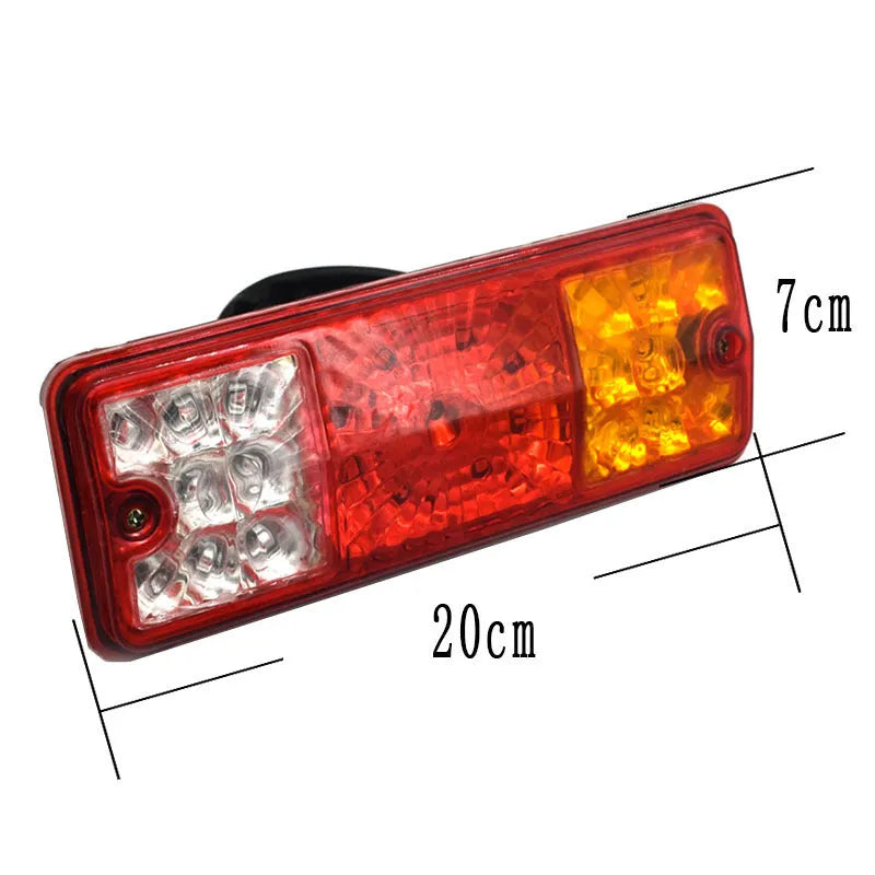 Black semi-closed taillight for electric tricycles, showing 200mm width and 70mm height.