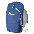 Running phone arm bag made of Oxford cloth in blue, wrist strap style for sports