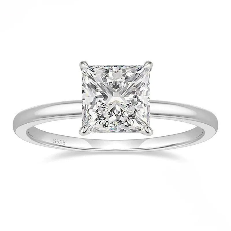 Simple geometric 925 sterling silver ring for women in a choice of gold, rose gold, or silver finish.