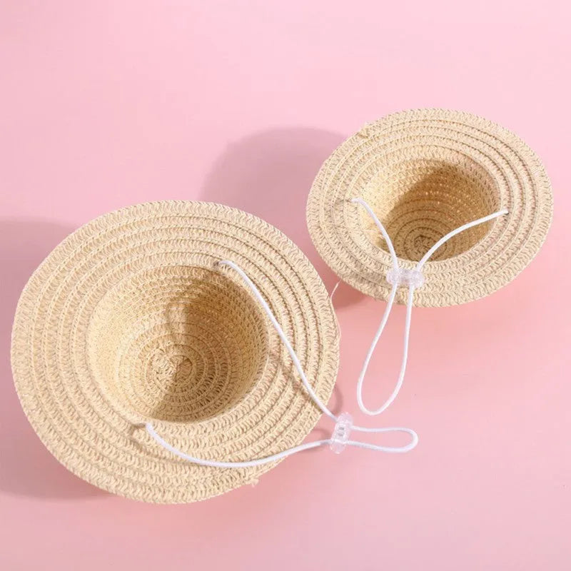 Handmade paper pet hat with bowknot for a dog or cat, shown in a cartoon style