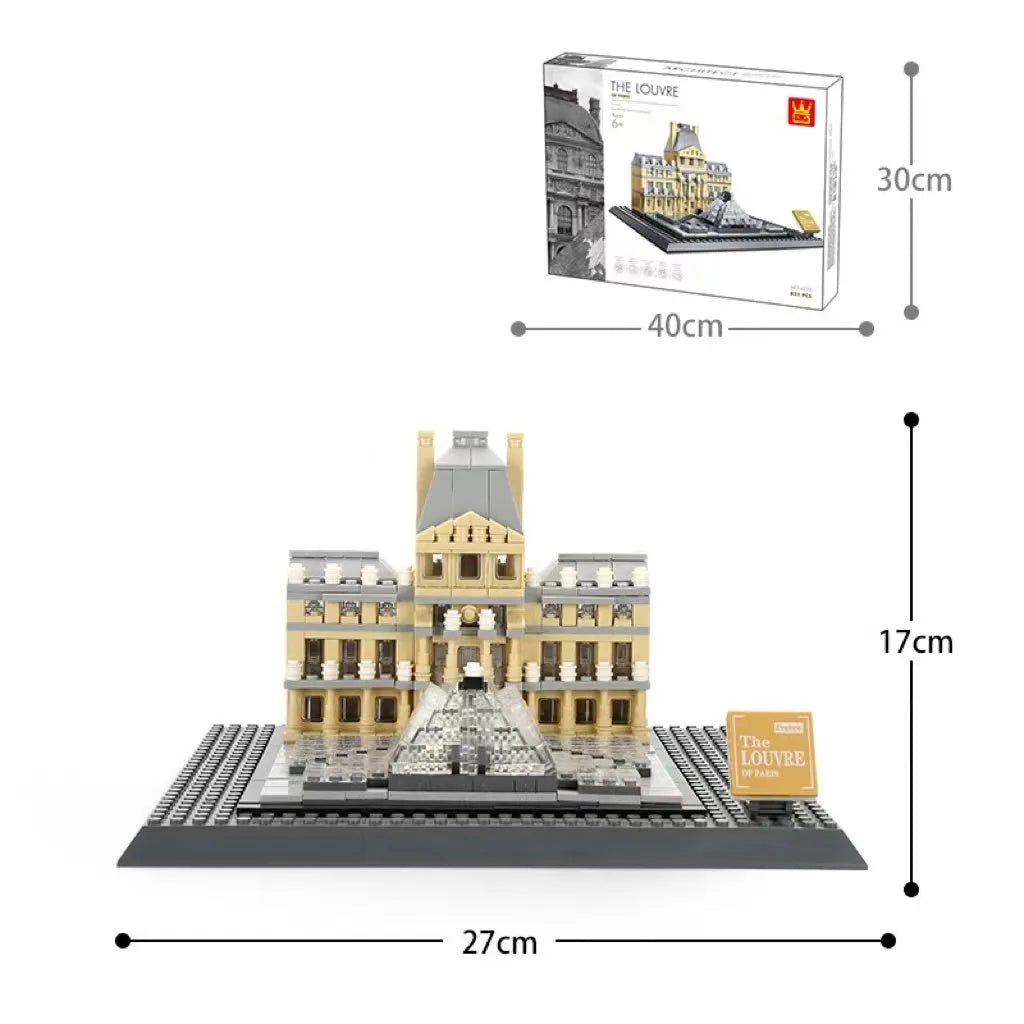 Wange building block street view set with landmark pieces including Eiffel Tower and Big Ben