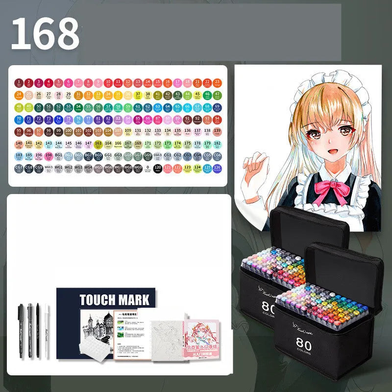 Watercolour pen set for children with 24 colours in a pencil bag, flower design