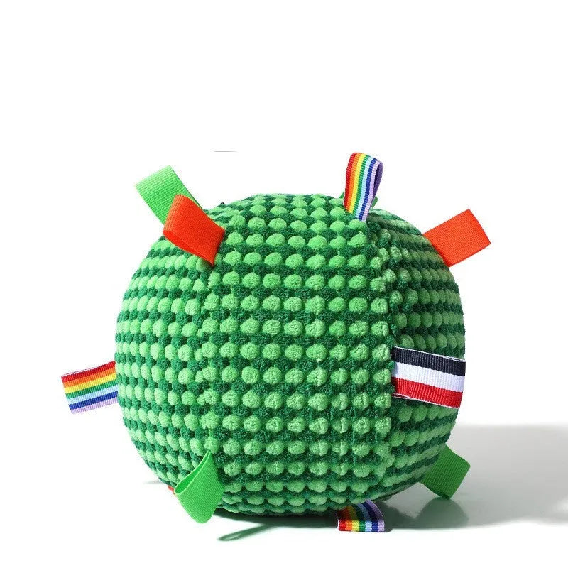 17cm diameter pineapple lattice dog rolling ball ring toy in blue, green, purple, or yellow