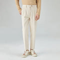 Men's straight-leg corduroy trousers in loose fit with micro-elastic waistband