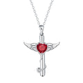 Wings cross stethoscope pendant necklace in electroplated copper on a chain
