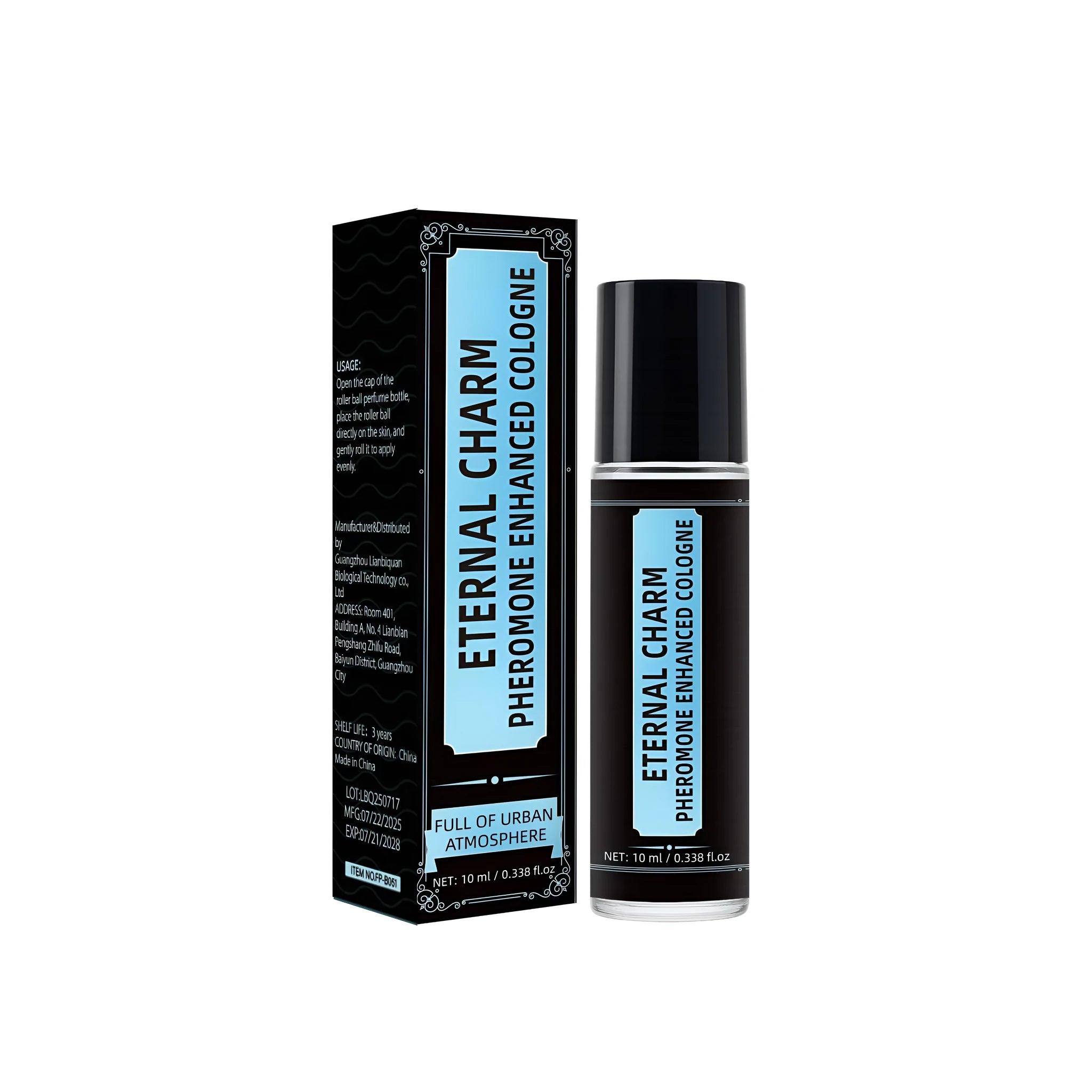 Pheromone enhanced cologne 10ml in a bottle with neutral packaging, unisex fragrance