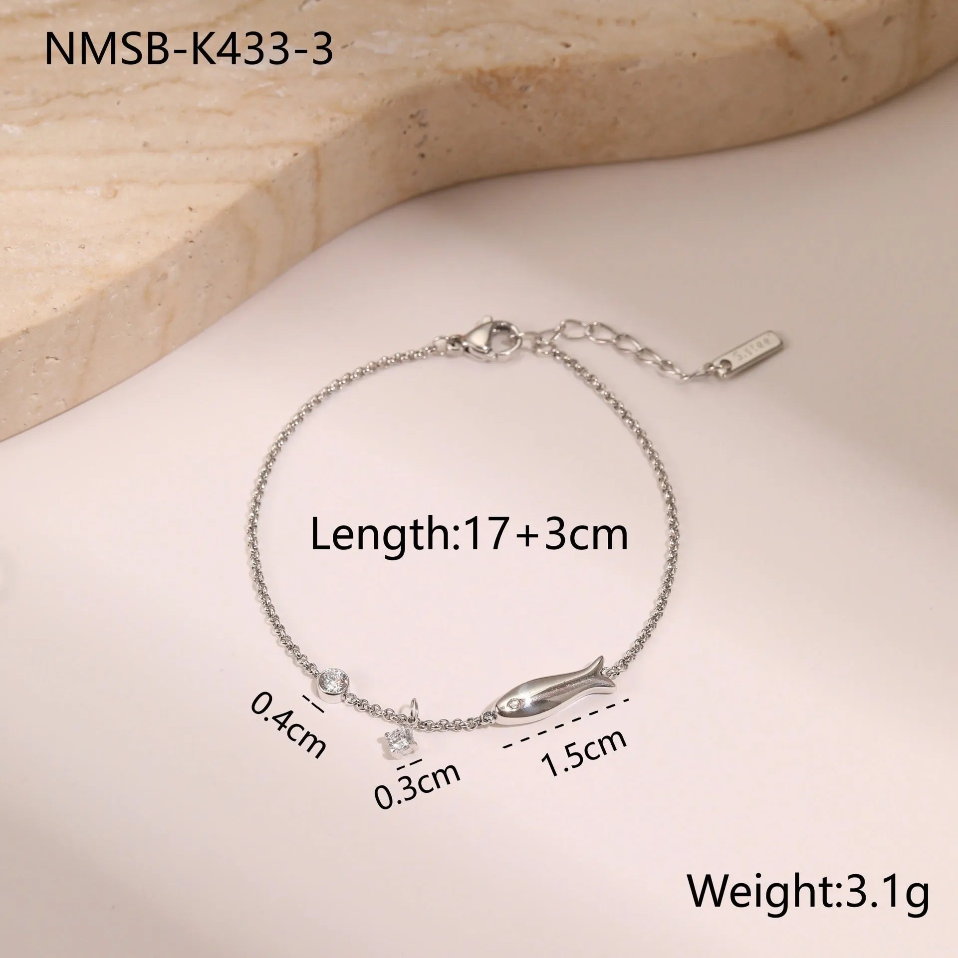 Women's stainless steel bracelet with 18K gold plating and geometric hexagonal star pendant jewellery