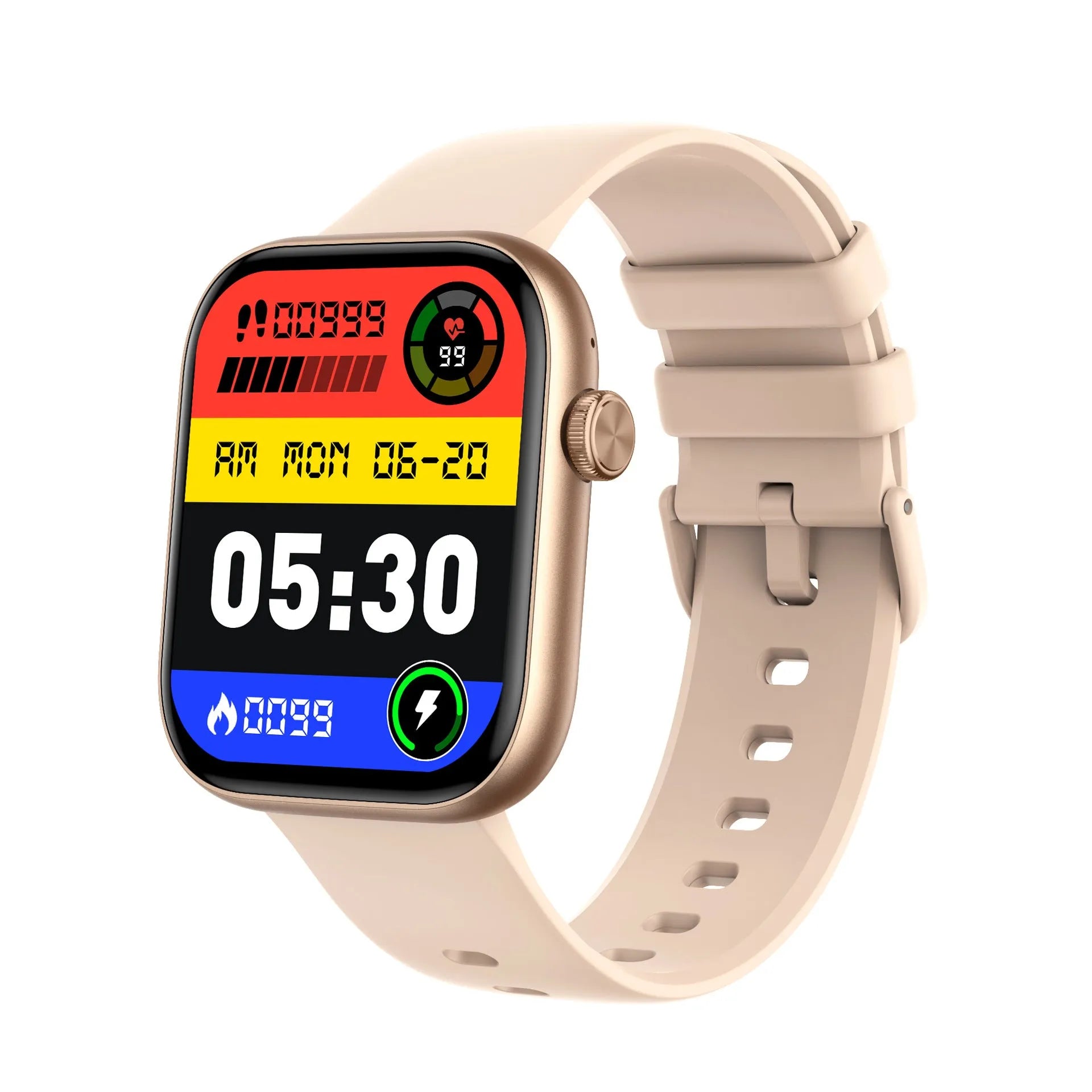 New P89 smart watch with full touch screen, Bluetooth calling, and health monitoring features on display