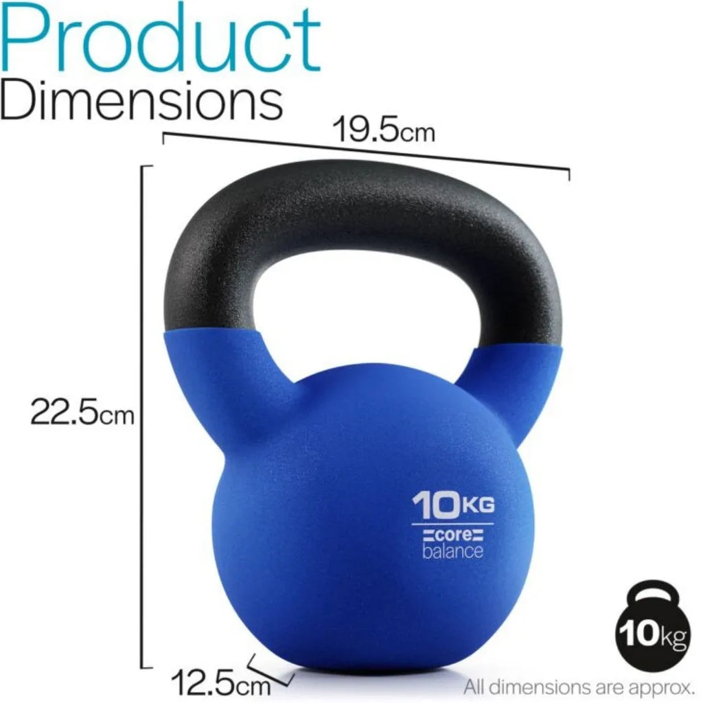 Blue cast iron teapot-shaped dumbbell with 10 kg weight marking