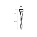 Spiral one-shaped powder foundation brush with black plastic handle and brown artificial fibre bristles
