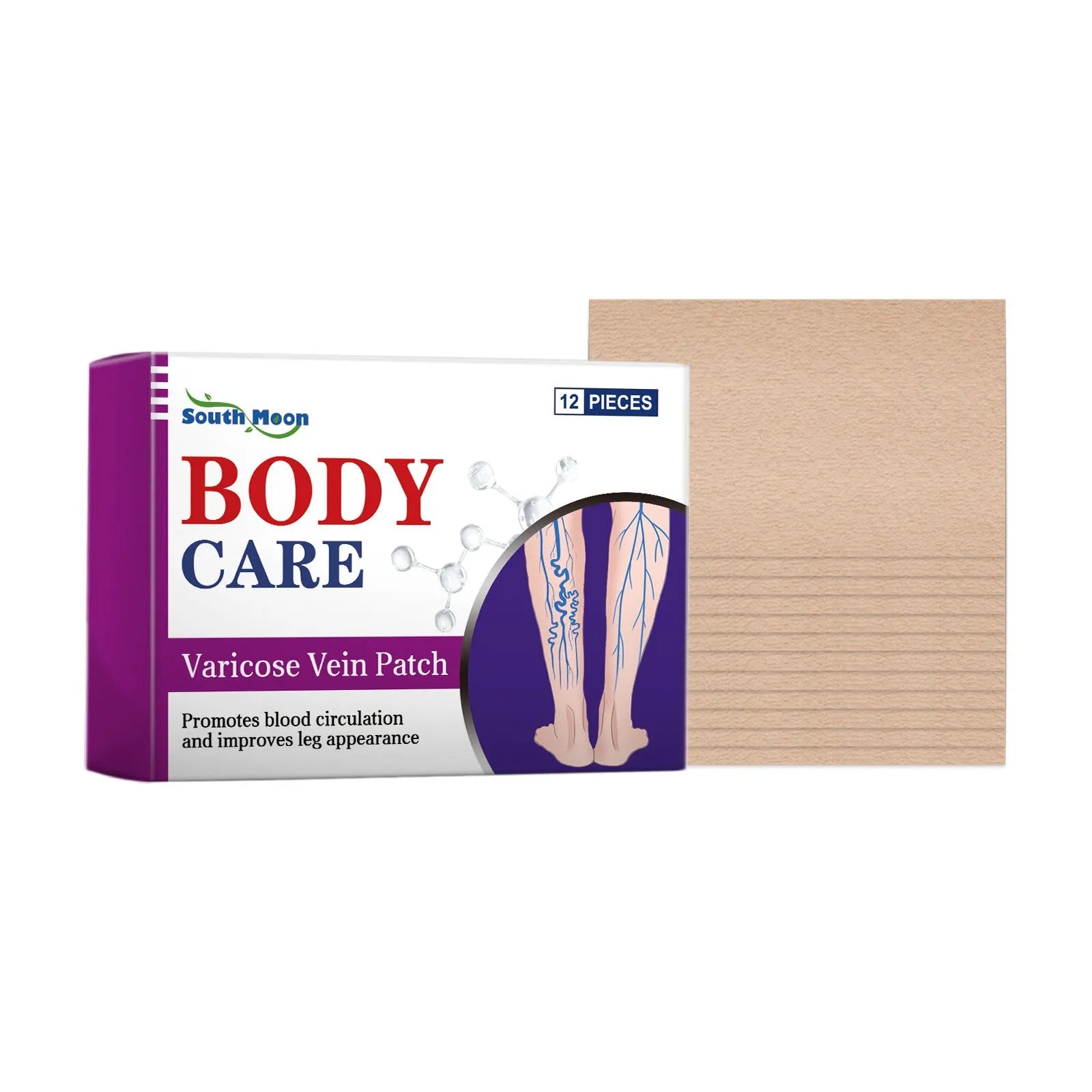 12 leg care patches with plant ingredients for nourishing massage treatment