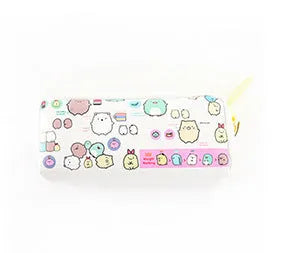 Creative Simple Cute Corner Animal Pencil Case in leather, 16 colour options including Black Cat, Blue, and Fruit Watermelon