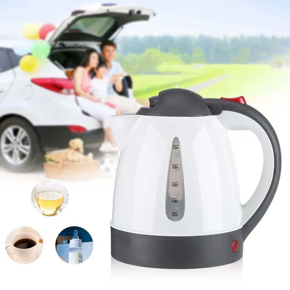 12V 24V 1000ml ABS travel kettle for vehicle use in car or RV