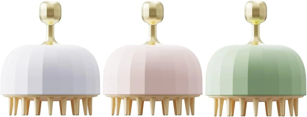 Green pink white dog cat bath massage shampoo brush with double-sided design and drain holes