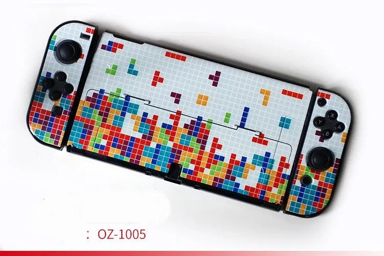 Hard protective case for Nintendo Switch OLED console in a cartoon crystal shell design.