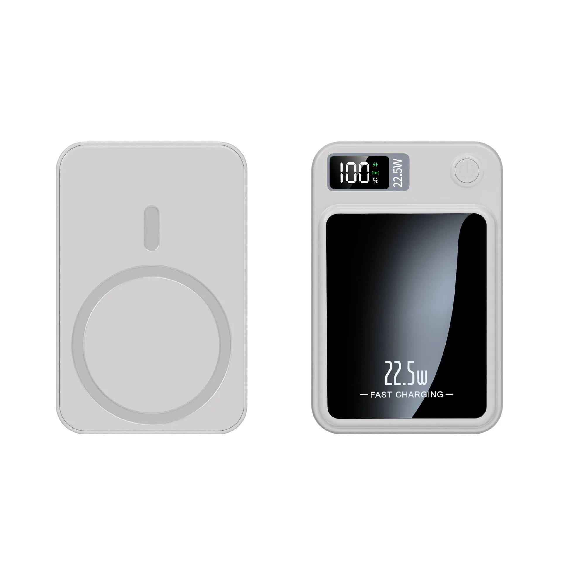 Ultrathin magnetic wireless power bank 5000mAh PD20W in plastic shell, available in multiple colours