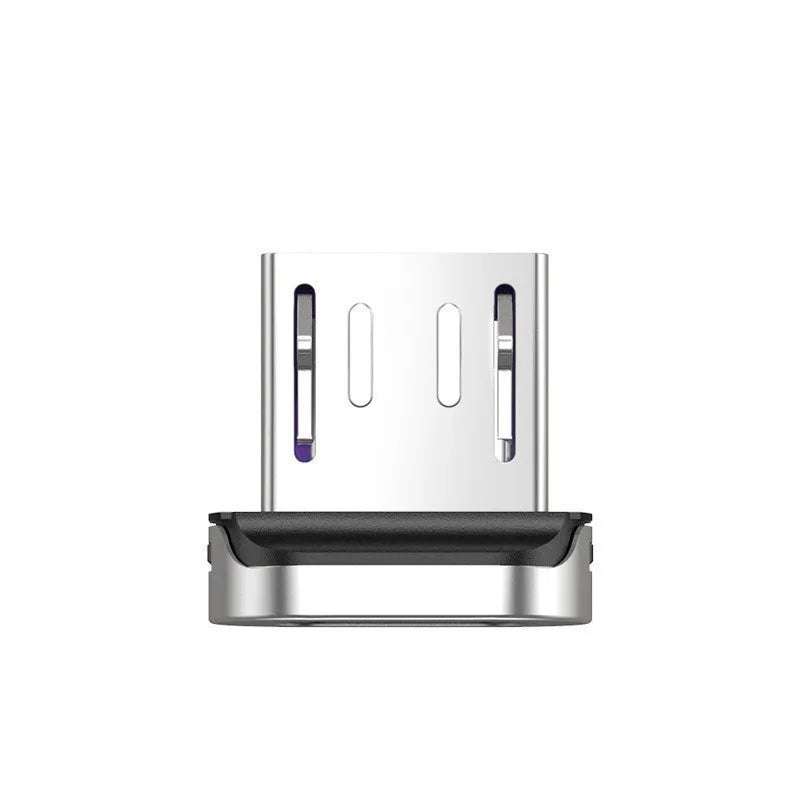 3-in-1 magnetic absorption data line with woven cable, aluminium alloy ends, Lightning Micro USB TYPE-C ports, black