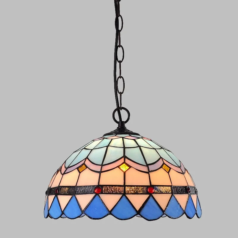 European Retro Baroque style chandelier made from coloured glaze glass with abstract modelling