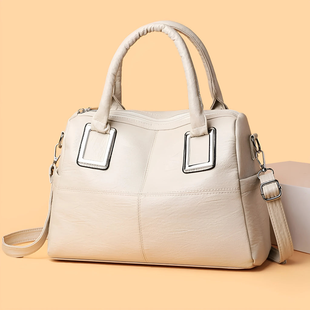 Women's square shoulder bag in wear-resistant material with internal organisers