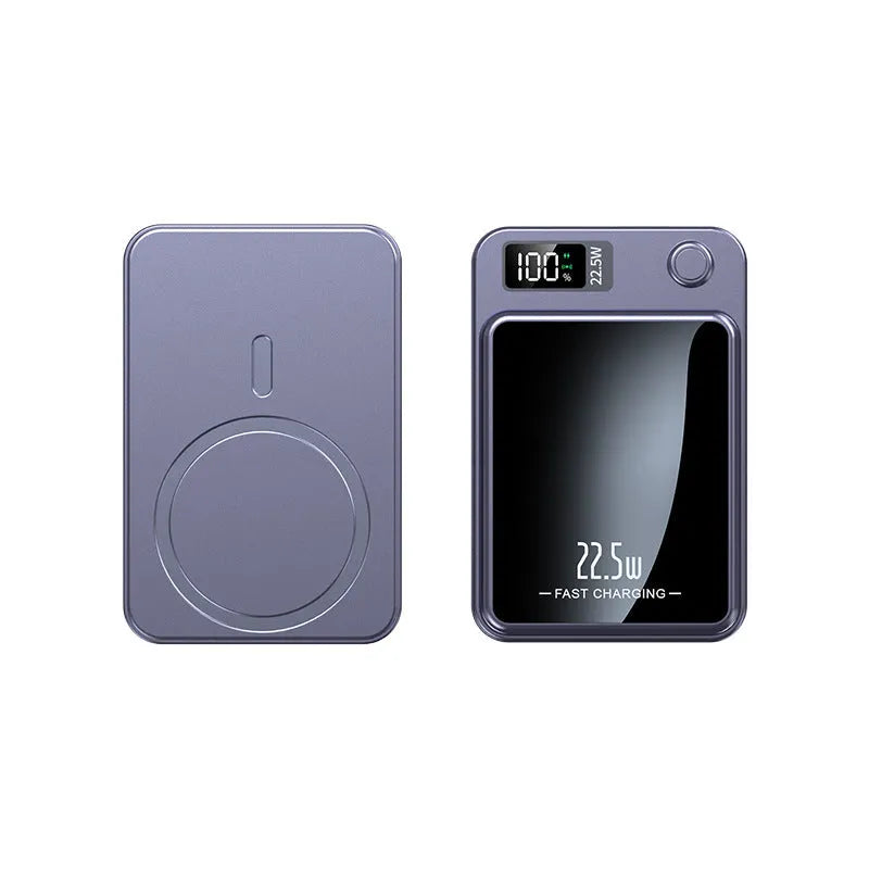 Ultrathin magnetic wireless power bank 5000mAh PD20W in plastic shell, available in multiple colours