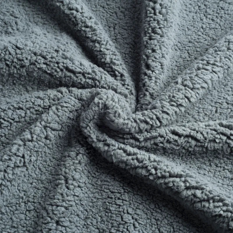 Water-proof flannel blanket in cotton velvet cloth, black colour, rectangular shape, suitable for indoor use