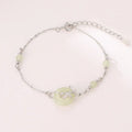 Women's antique-style Hetian Jade bracelet with 925 silver safety buckle in gold or silver colour options