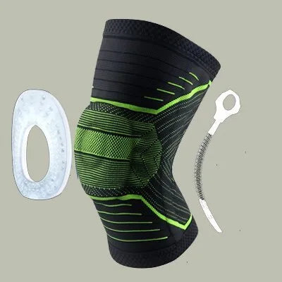 Knee patella protector brace with silicone cushion and side springs in spandex material for basketball and running