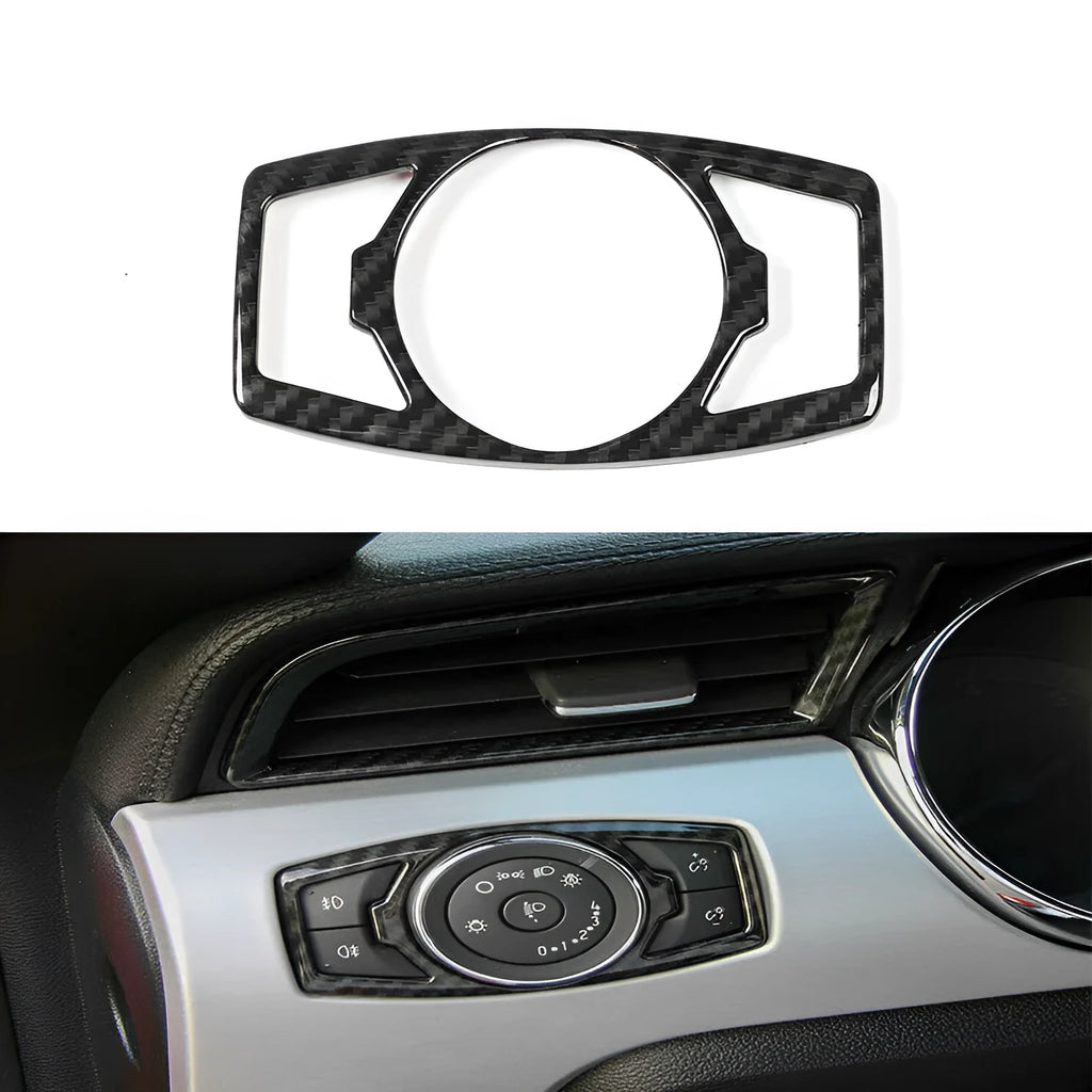 Carbon fibre patterned decorative paster for Ford F150 Raptor headlight control panel