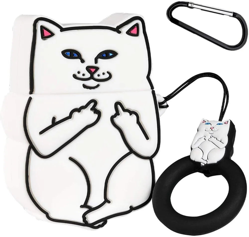 Silicone protective case for AirPods with cartoon animal and food theme designs