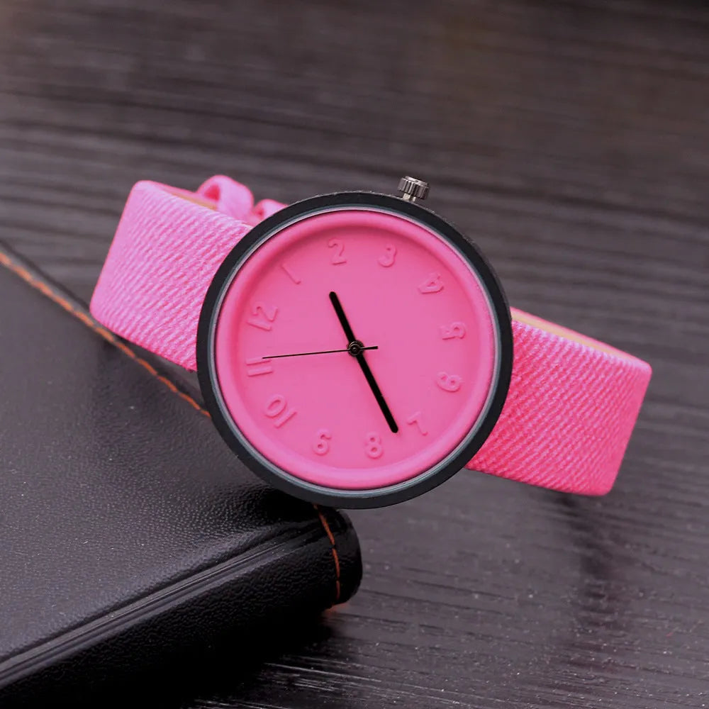 Creative ladies quartz watch with alloy dial and PU leather strap, white colour option, on display