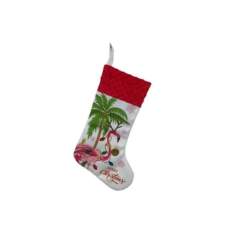 Cloth Christmas stocking decoration measuring 46x28cm in American holiday style