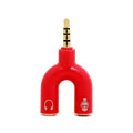 3.5mm audio splitter adapter in six colour options with gold-plated connections