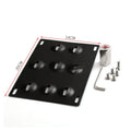 Metal American licence plate frame with integrated trailer hook for car modification on a vehicle